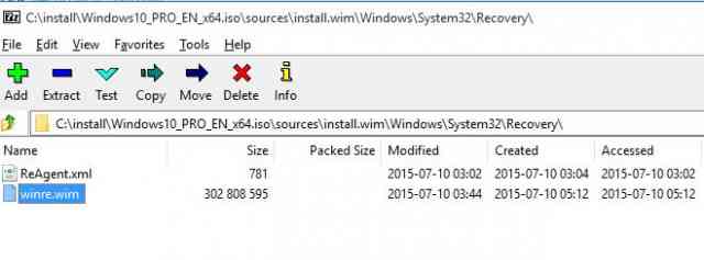 Извлекаем файл Winre.wim из образа install.wim