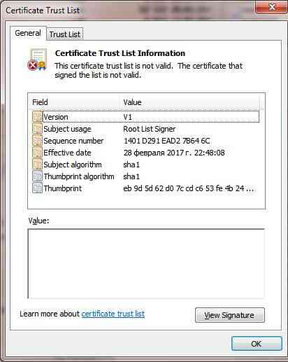 Certification Trust List